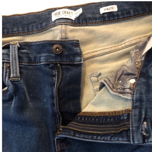 Men’s True Craft Originals Welcome 34x32 Athletic Fit Straight Jeans w/Stretch - Picture 6 of 9